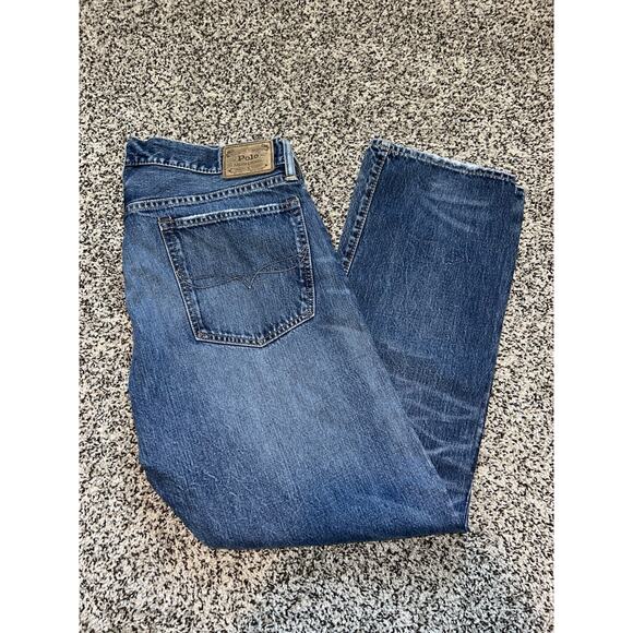 Polo Ralph Lauren Mens 36x31 Dark Wash Denim Relaxed Straight - Picture 1 of 12